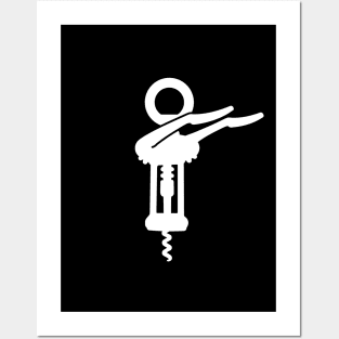 Dab dabbing corkscrew wine opener bottle alcohol (white) Posters and Art